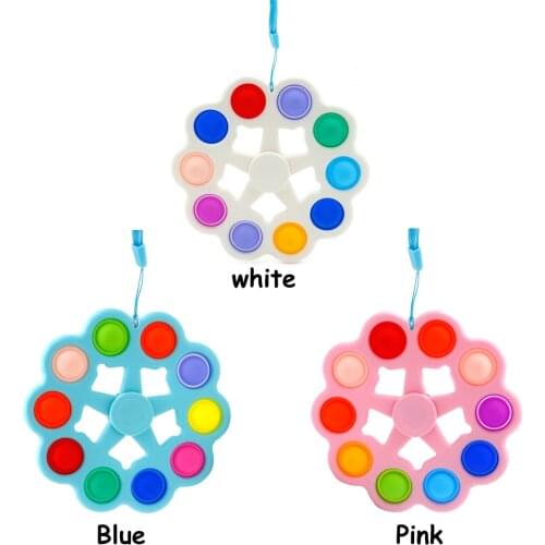 Squeeze Toys Silicone Push Bubble Spinner Keyring Autism Stress Relief Toys for Child Adult Gift