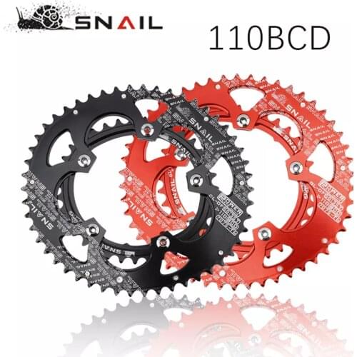 SNAIL 50T/35T 110BCD Chainring Road bicycle Chainwheel Plate Double Oval Chain Ring 9/10/11S Ultralight Bike Parts Fit SRAM FSA
