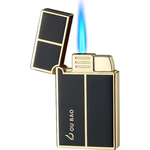 Windproof Gas Jet Lighter Butane Turbo Torch Lighter For Cigar Cigarette Metal 1300 C Blue Fire Lighter Cigarette Accessories