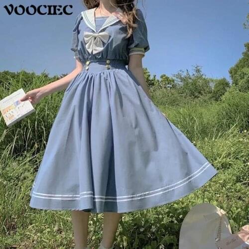 Синие летние платья VOOCIEC China At AliExpress