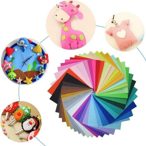 40pcs/set Non-Woven Felt Fabric Polyester Cloth Felt Fabric DIY Bundle for Sewing Doll Handmade Craft Thick Home Decor Colorful