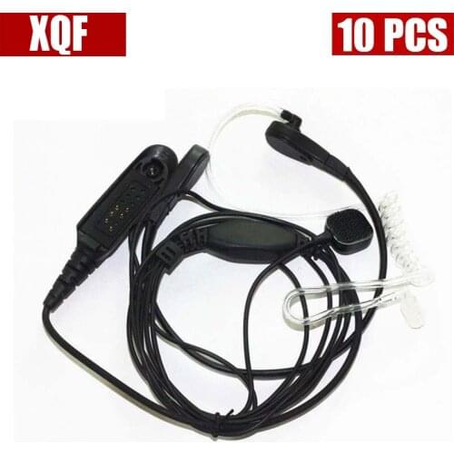 XQF 10PCS Throat Mic Microphone Covert Acoustic Tube Earpiece Headset Compatible For Motorola Ht750 Ht1250Ls, Ht1550, Ht1550Xls