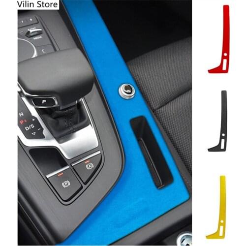 Alcantara Suede warp For Audi A4 2017-2018 Car Center Console Gear Shift Frame Panel Sticker Trim Strips Interior Accessorie
