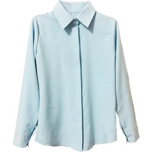 ZB3459 Spring autumn 2020 new fashion slim womens long sleeve loose occupational pure color shirt cheap wholesale
