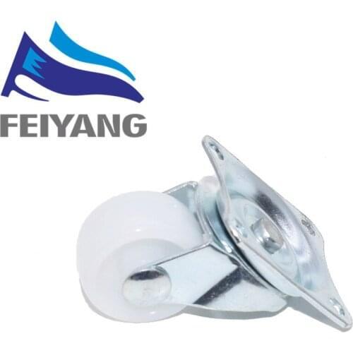 1PCS Smart Car Rectangle Top Swivel Caster Castor PP Nylon Wheel Diameter 25mm