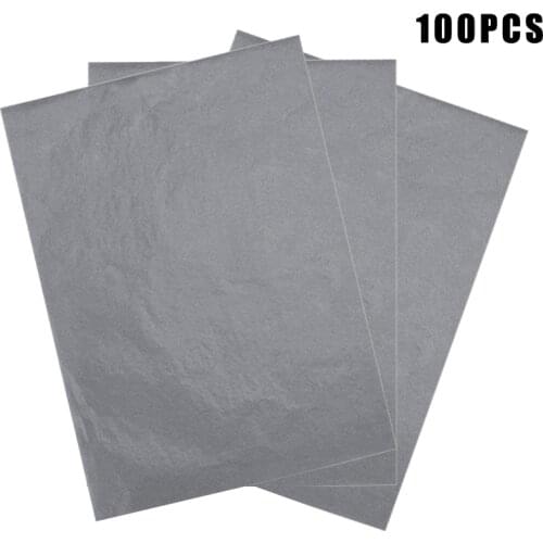 100 Pcs Carbon Paper Transfer Copy Sheets Graphite Tracing A4 for Wood Canvas Art DU55