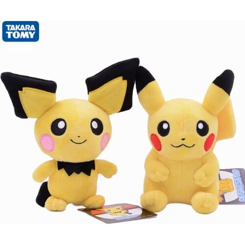 20CM Pokemon Pikachu Plush Dolls Anime Kawaii Pokémon Pichu Short Stuffed Toys Cute Cartoon Girl Children Birthday Gift