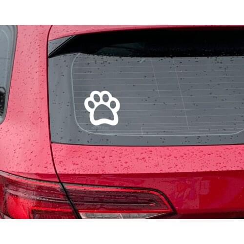 BK Home Paw Design White Car Sticker-1