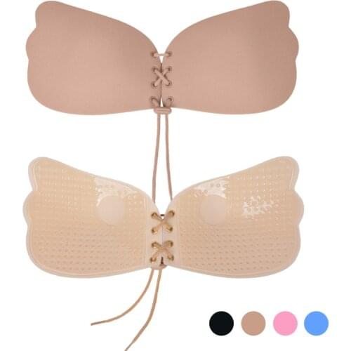 Women Invisible Bra Super Push Up Seamless Self-Adhesive Sticky Wedding Party Front Strapless A B C D Cup Fly Bra