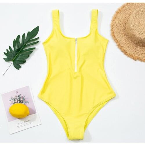 One-Piece Suits Swim Bikini Womens Zipper Front Low Back High Cut One Piece Swimsuit Bathing Suit swimwear Beach accessories