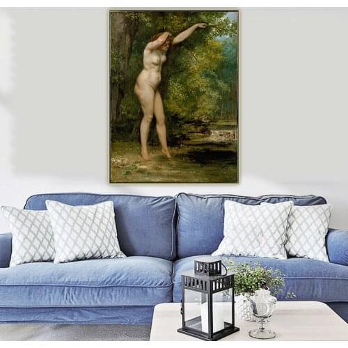 Citon Gustave Courbet《The Young Bather》Canvas Art Oil Painting Artwork Picture Backdrop Wall Decor Home Living room Decoration