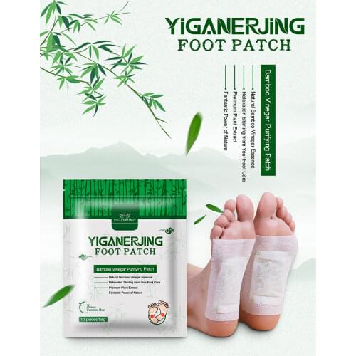 10pcs/bag Detox Foot Patch for Feet Care Cleansing Body Toxins and Improve Sleeping, Natural bamboo Slimming Detox Foot patch