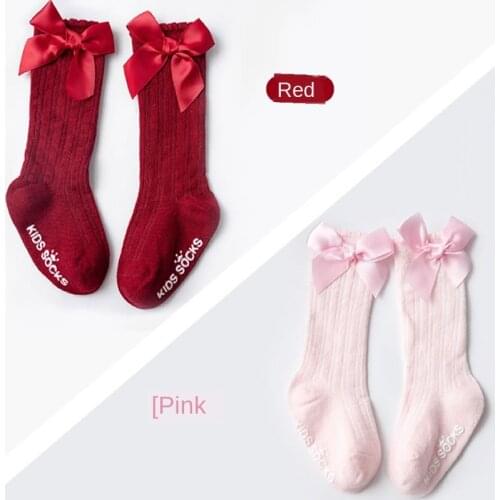 Kids Socks Toddlers Girls Big Bow Knee High Long Soft Cotton Lace baby Girl socks Babies Sock