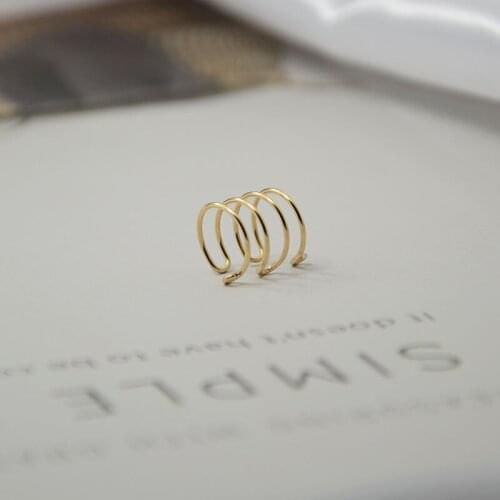 Domino Handmade Clip earrings Simple Two Double Lines Non Pierced Ear Cuff minimalist everayday wear fashion jewelry