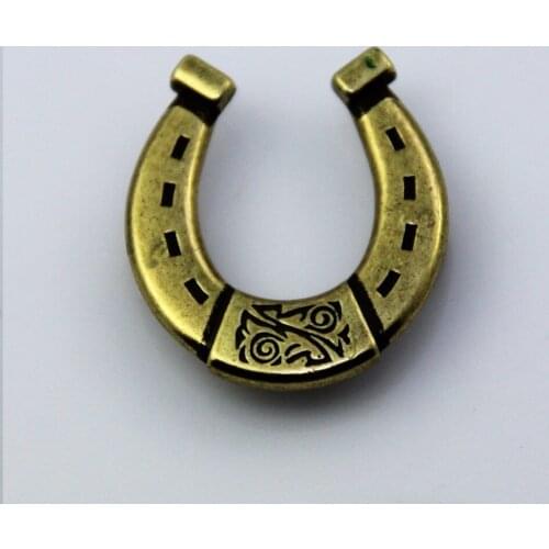 KBM01) Wholesale 50pc 1"(2.4cm) Metal Concho Equestrian Cowboy Single Horseshoe Concho Antique-bronze