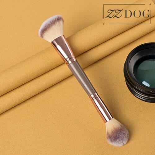 ZZDOG 1Pcs Professional Cosmetics Make Up Tool Double-Head Multifunctional Shadow Highlight Blush Eyebrow Eyelash Beauty Brush