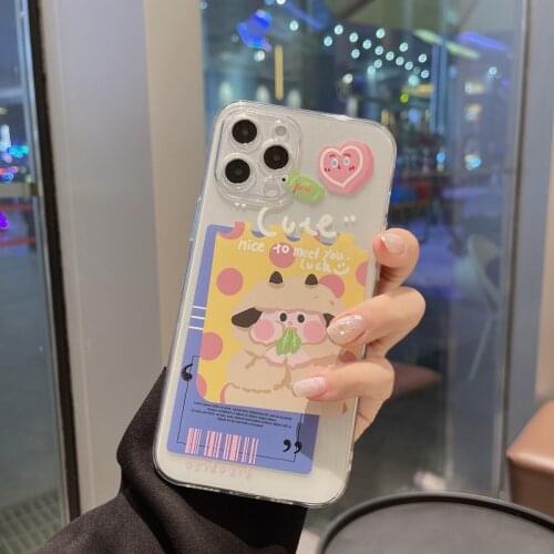Retro sweet kawaii cheese sheep japanese Phone Case For iPhone 12 11 Pro Max XS MAX XR 7 8 Plus 7Plus case Cute clear Soft Cover
