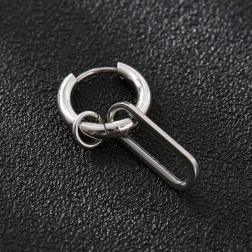 Fashion Kpop Punk Jewelry Single Stainless Steel Pendant Earring Boy Girl Trendy 2020 Unisex Charm Cool Earrings Gift BTS-044