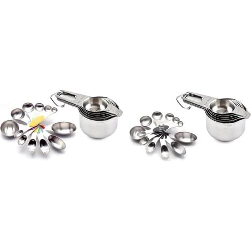 Stainless Steel Measuring Cups And Spoons Set,Metal Measuring Spoons And Cups,Dry Measuring Cups,Liquid Measuring Cups