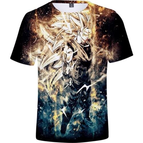 New Arrival Anime Goku T-Shirt Men Boy Kids 3D T Shirt Harajuku Hip Hop Short Sleeve Men Women T Shirt Cartoon Children Tops
