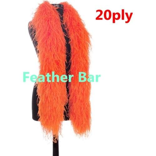New Arrival! 10 Meters/Lot Orange OSTRICH FEATHER BOA Costumes/Trim for Party/Costume/Shawl/Craft 1-26ply Available FREESHIPPING