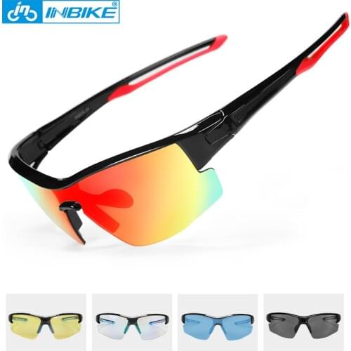 INBIKE Polarized led Cycling Glasses Flxible PC Lens Sport Riding Five Pairs OF Lenses, Inner Myopia Frame, Anti -UV goggle