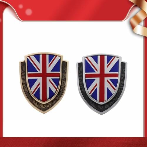 Shield Styling United Kingdom UK National England Flag Fender Side trunk Nameplate Decal Emblem Badge Sticker