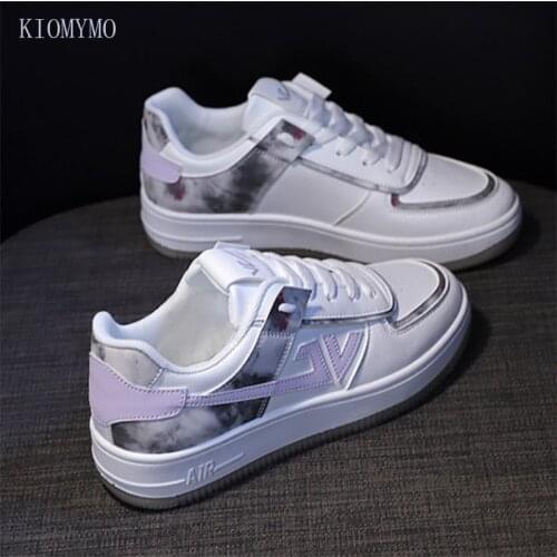 Little White Shoes Female 2021 Autumn New Korean Students Casual Sports White Shoes Female Low-Top Thick Sole Shoes Female