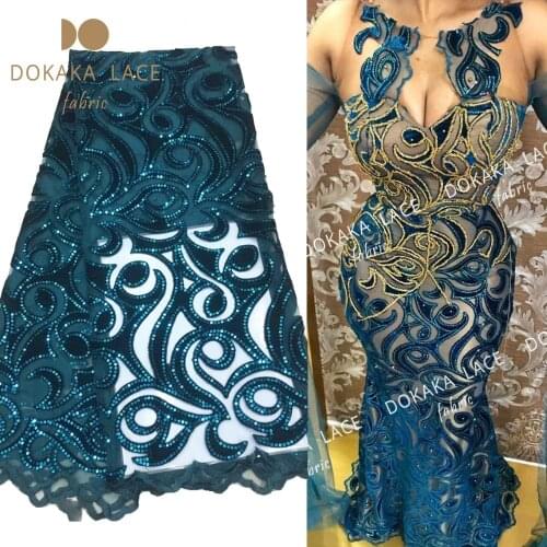 High-end Models Sequined African Net Lace Fabric With Cotton Embroidered Guipure Nigerian Indian Noble Lady Dresses Style Laces