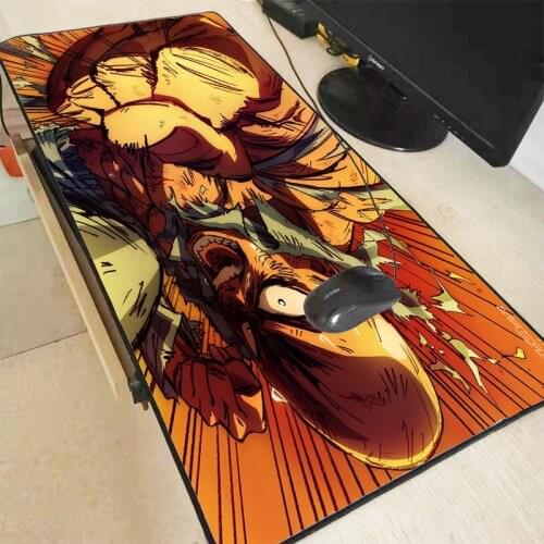 XGZ One Punch Man Anime Large Size Gaming Mouse Pad Rubber PC Computer Gamer Mousepad Desk Mat Locking Edge for CS GO LOL Dota