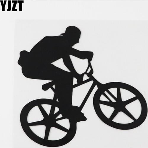 YJZT 13.6CMX12.6CM Modern Cycle BMX Bike Bicycle Vinyl Car Sticker Black/Silver 8A-0909