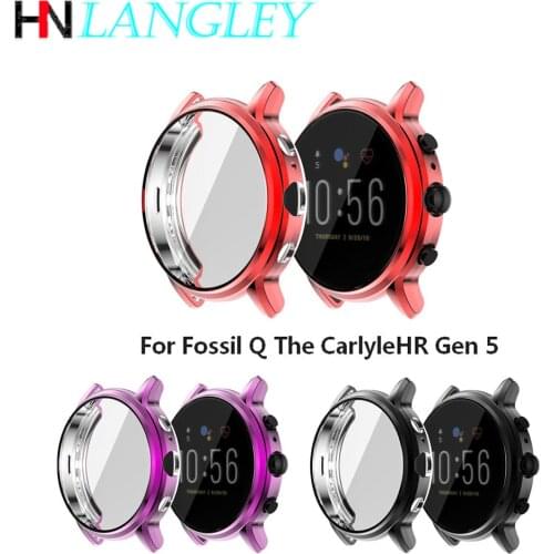 Watch Cover Protector Case for Fossil Gen5 Carlyle Watch Accessories Band Screen TPU Frame for Fossil Q The CarlyleHR Gen 5