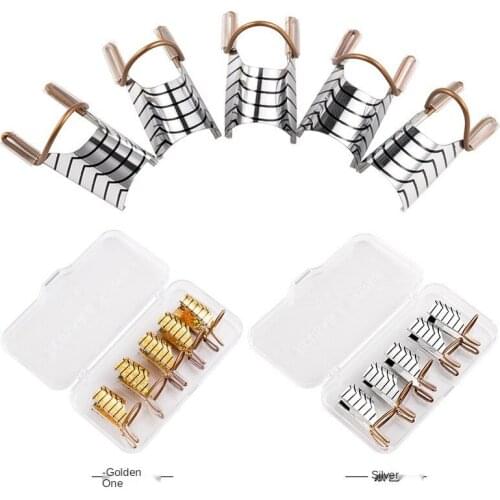 10 Pcs Reusable Nail Extension Nail Forms for UV Gel Nail Polish Guide Builder Tools Kit Acrylic French Tips Manicure Nail Tips