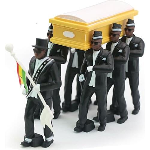 10cm Figure Ghana Dancing pallbearers Figures Garage Kit Coffin Dance Team Model Toys Funny Dolls Gifts Decoration