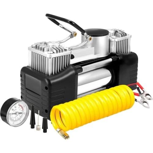12V 150PSI Portable Heavy Duty Dual Cylinder Air Pump Air Compressor Tire Inflator For Car Truck Air Compressor Tire Inflator
