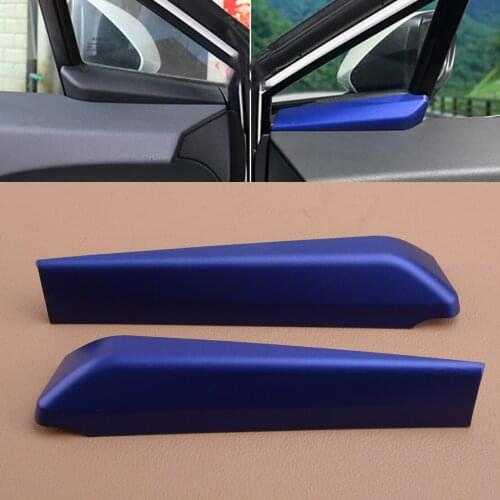 2Pcs Car Interior Front Door Window A Pillar Post Triangle Cover Trim Molding Decor Fit For Toyota C-HR CHR 2017 2018 2019 2020