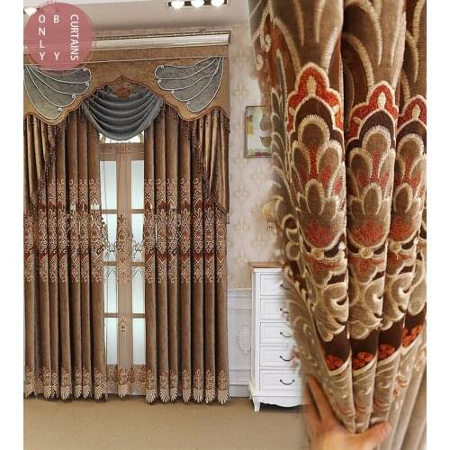 2021 European Simple Nordic Hollow Embroidered Curtains for Living Room Bedroom Study Blackout Curtain Customization