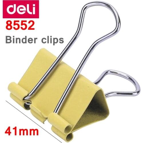 24PCS/BOX Deli 8552 binder clips 1-3/4" (41mm) color clips paper documents clips