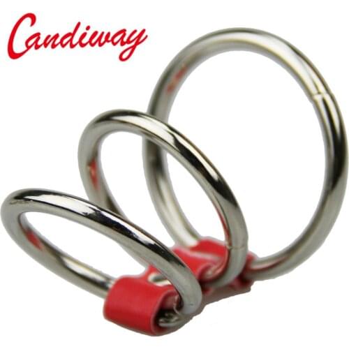 Tri 3 Rings cock ring fine delay penis ring Silicone penis extender Cage Impotence Erection Aid Sex aid Erectile Dysfunction