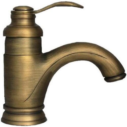 Antique Brass Single Lever Handle Bathroom Faucet Vessel Sink Basin Mixer Taps anf101