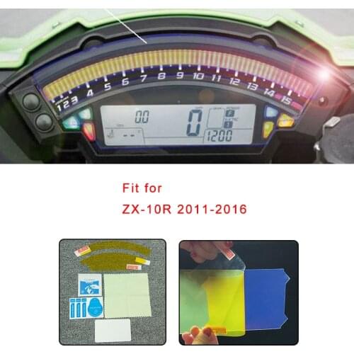 Free Shipping Blue Light Cluster Scratch Protection Film Screen Protector For Kawasaki ZX-10R ZX10R ZX 10R 2011-2016