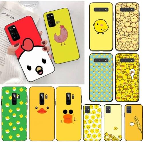 CUTEWANAN Cute Yellow Chickens Duck Bling Cute Phone Case for Samsung S20 plus Ultra S6 S7 edge S8 S9 plus S10 5G lite 2020