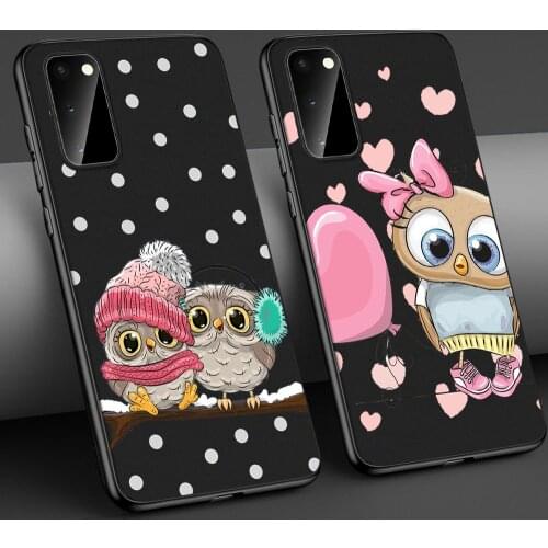 Lovely Owl Phone Case for Samsung A50 A51 A71 A40 A70 A20 A20E S10 S20 S9 S8 S7 Edge Ultra Puls Note 10 9 8 Plus Soft Cases Capa