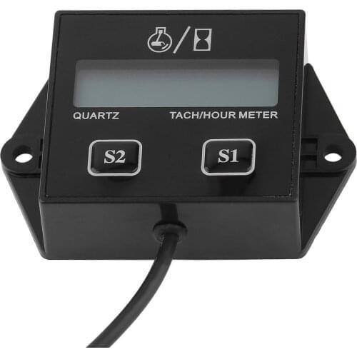 2017 Tachometer Hour Meter Motorcycle 2&4 Stroke Gasoline Engine Spark with LCD Display for Boat/Motocross/Bike 12V Car Hot New