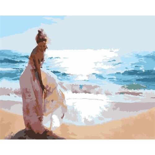 CraftArtGo Painting By Numbers Figure painting On Canvas HandPainted Gift Picture By Number Waterfall Kits Home Decoration