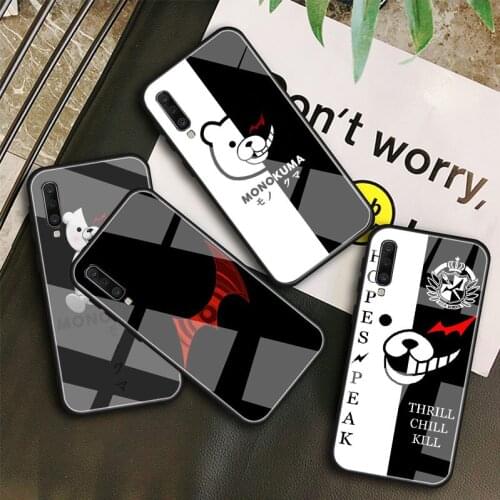 Cute Kumamon Danganronpa Monokuma DIY Tempered Glass Phone Case for Samsung Galaxy A10E A10S A20E A20S A40 A50 A60 A70 A80 A6