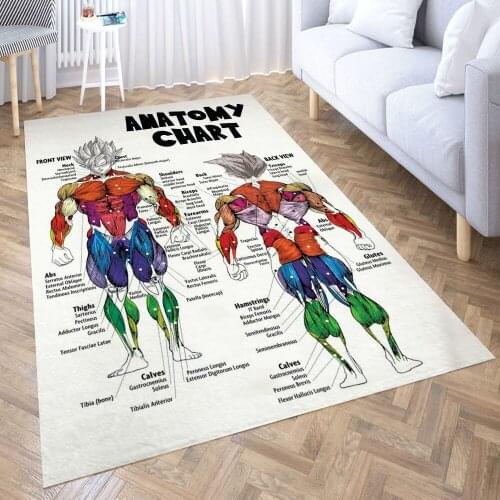 Anime Anatomy Chart Carpet Decora Home Bedroom Kitchen Anti-slip Mat Rug Doormat Aisle Floor Mat Bath Mats Doormat