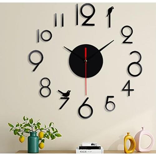 DIY Fashion Creative Digital Acrylic Wall Clock Frameless 3D Mirror Surface Sticker Modern Art Decal Home Office Decor 1PC #84