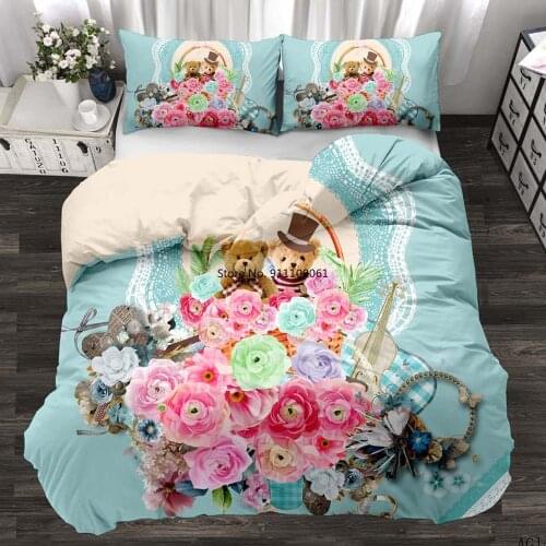 Home Textiles Turkey Pastoral Scenery Flower Sea for Girls 2/3pc Soft Bedroom Quilt Cover Pillowcase Double Bed Set Sheet Cover