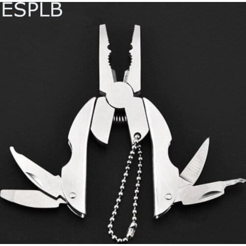ESPLB Multi Mini Plier Outdoor Clamp Hiking Portable Pocket Muilti-functional Keychain Plier with EDC Screwdriver
